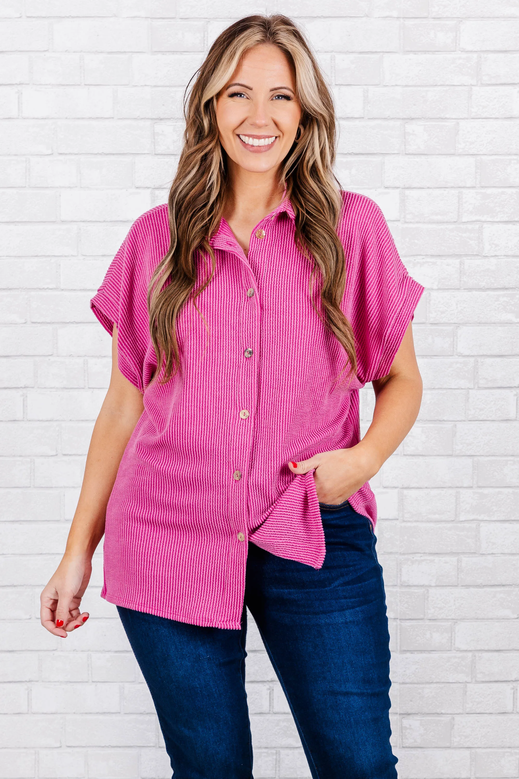 Not Losing Any Sleep Top, Fuchsia