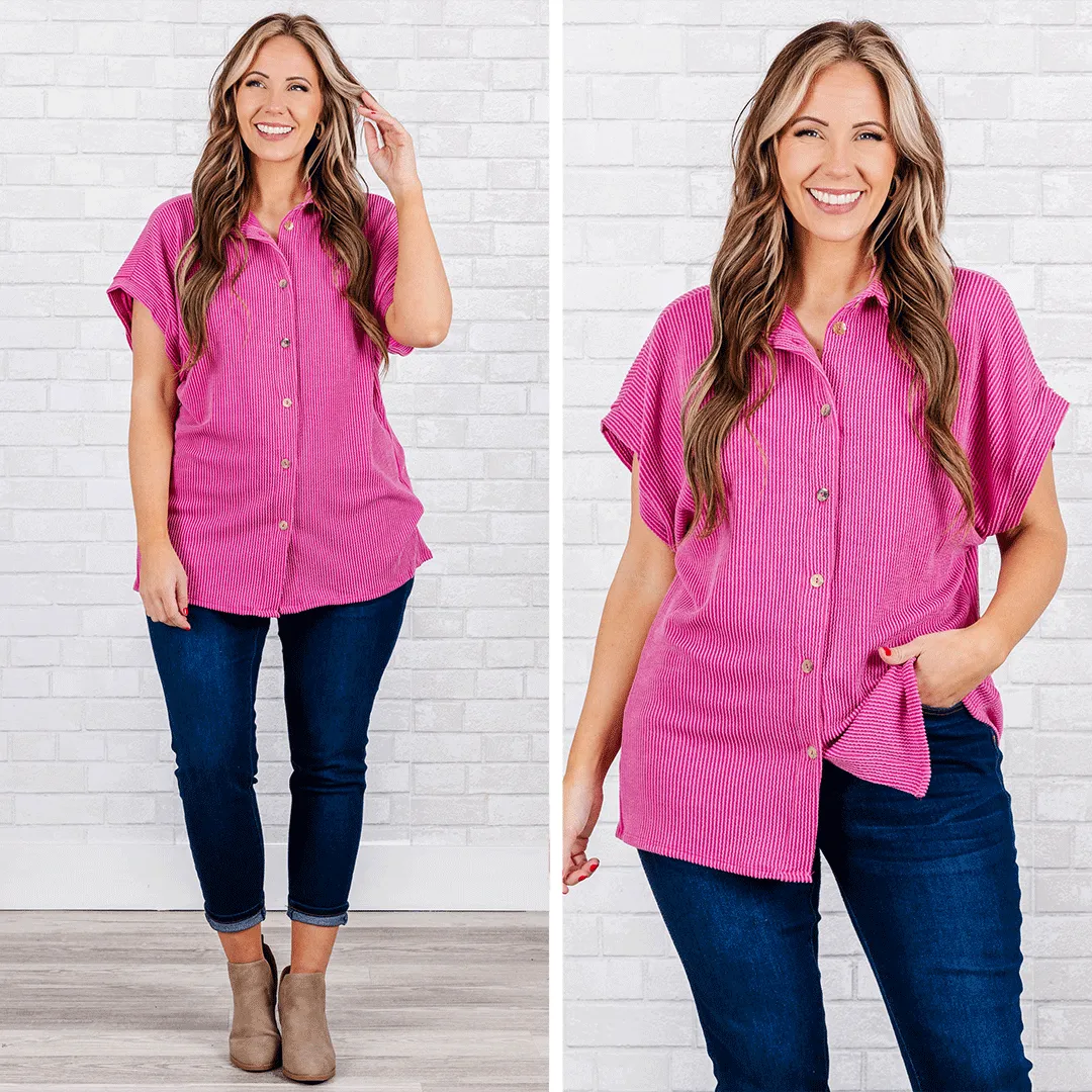 Not Losing Any Sleep Top, Fuchsia