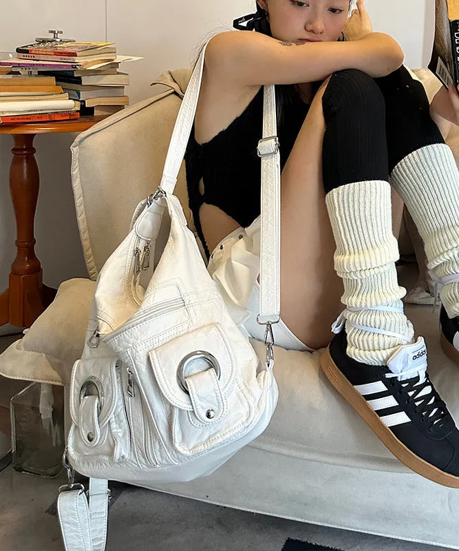 Novelty White High Capacity Design Crossbody Shoulder Bag