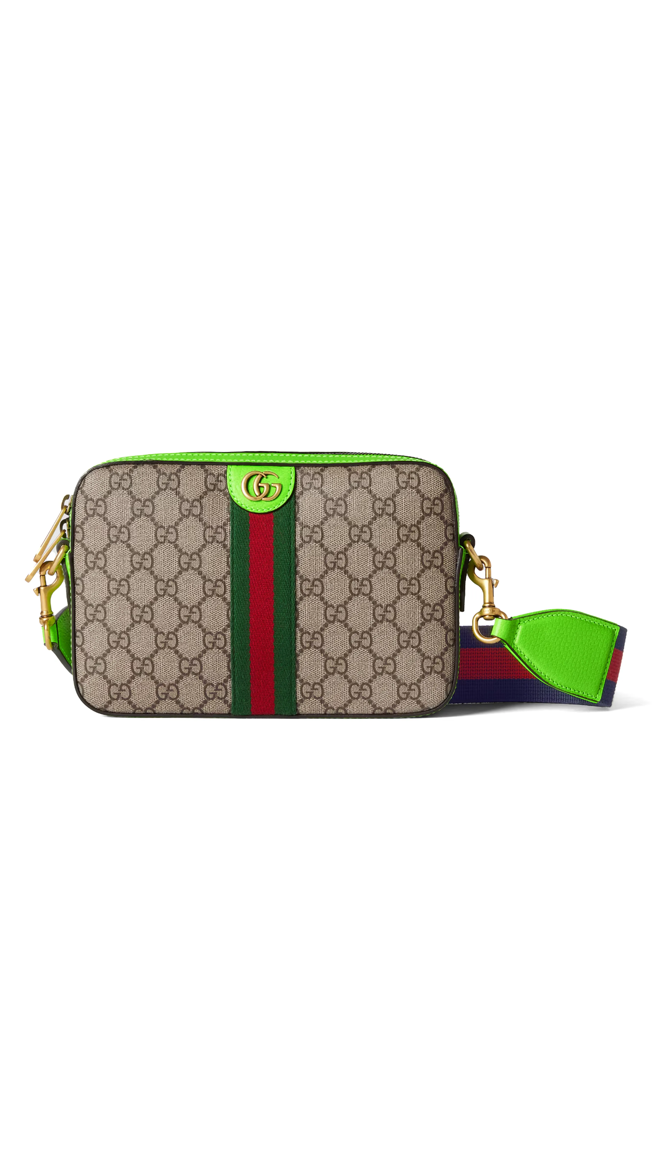 Ophidia GG Small Crossbody Bag - Neon Green