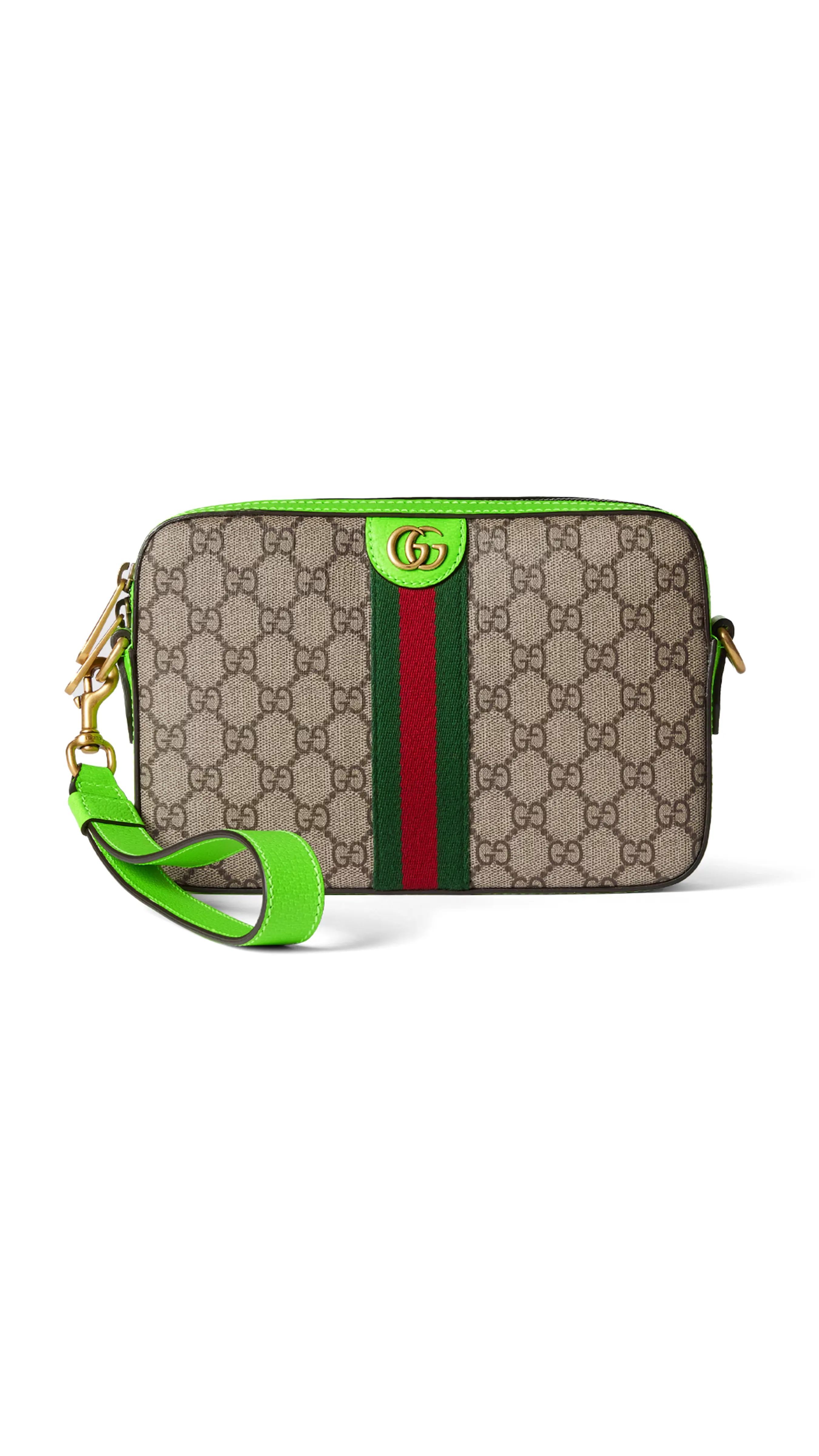 Ophidia GG Small Crossbody Bag - Neon Green