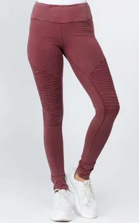 P6013 Moto Washed Skinny Pleated Stretch Leggings 6pcs Pack