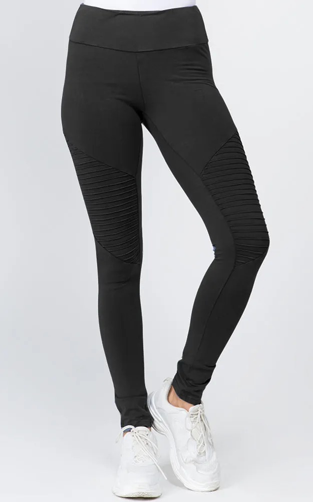 P6013 Moto Washed Skinny Pleated Stretch Leggings 6pcs Pack