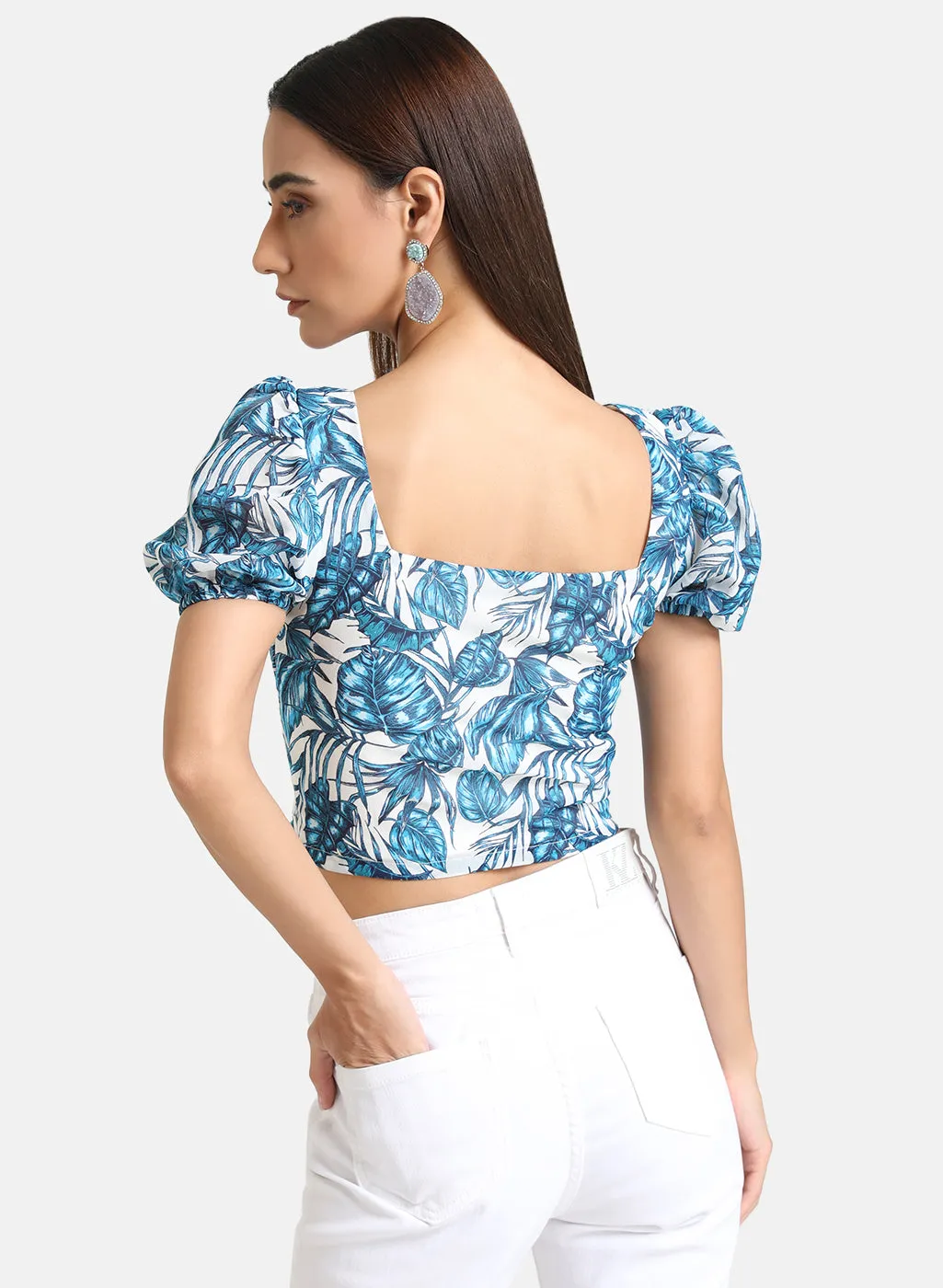 Palm Print Crop Top