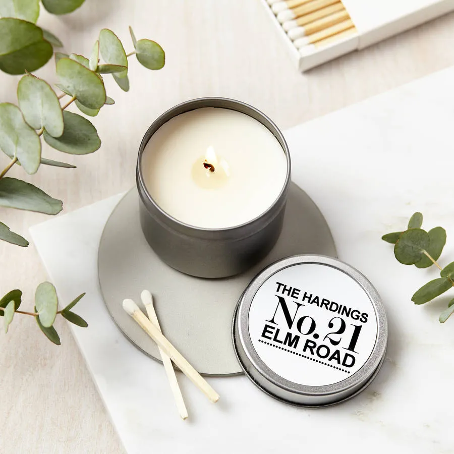 Personalised New Home Scented Soy Candle