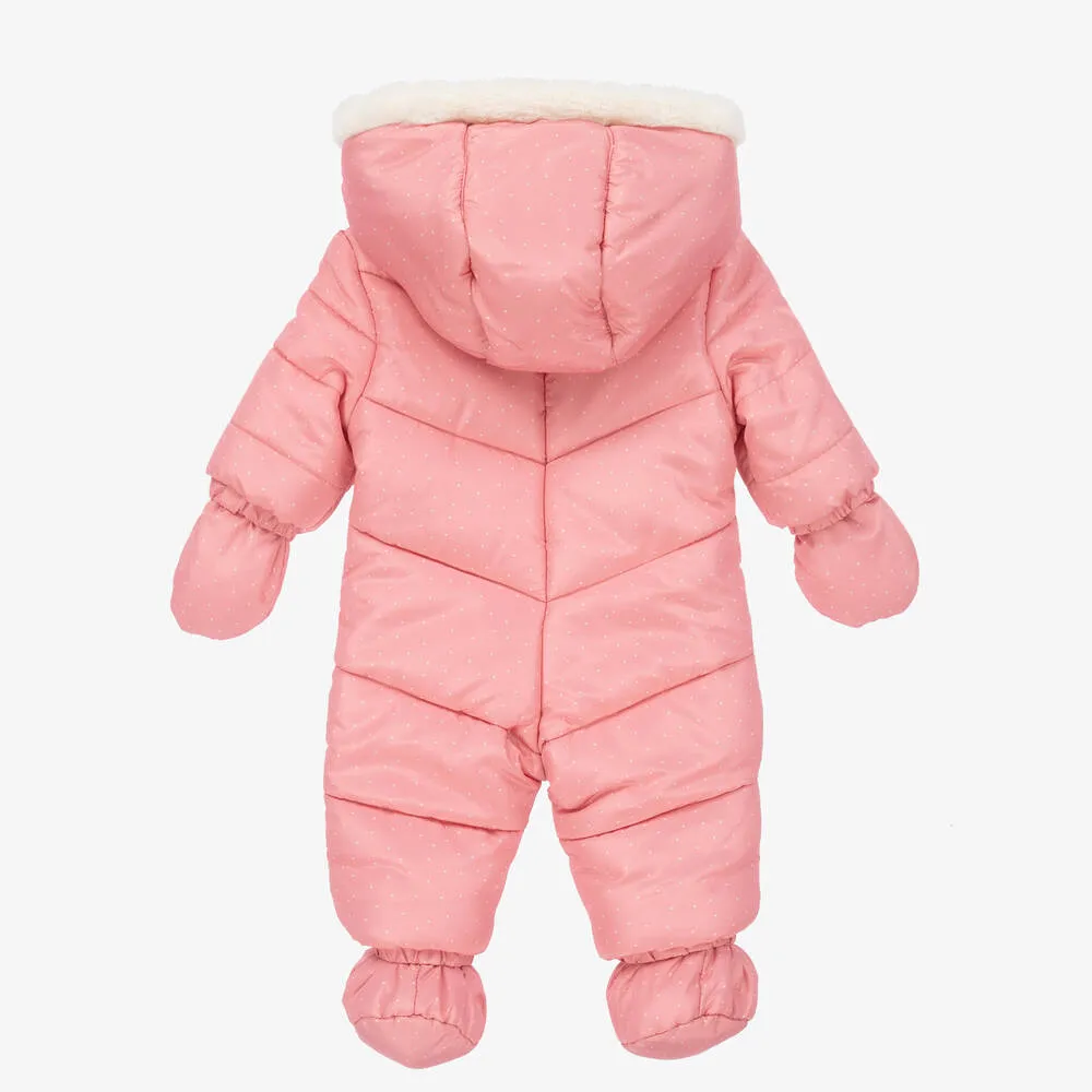 Pink Padded Baby Snowsuit