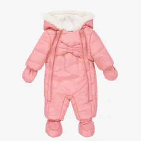 Pink Padded Baby Snowsuit