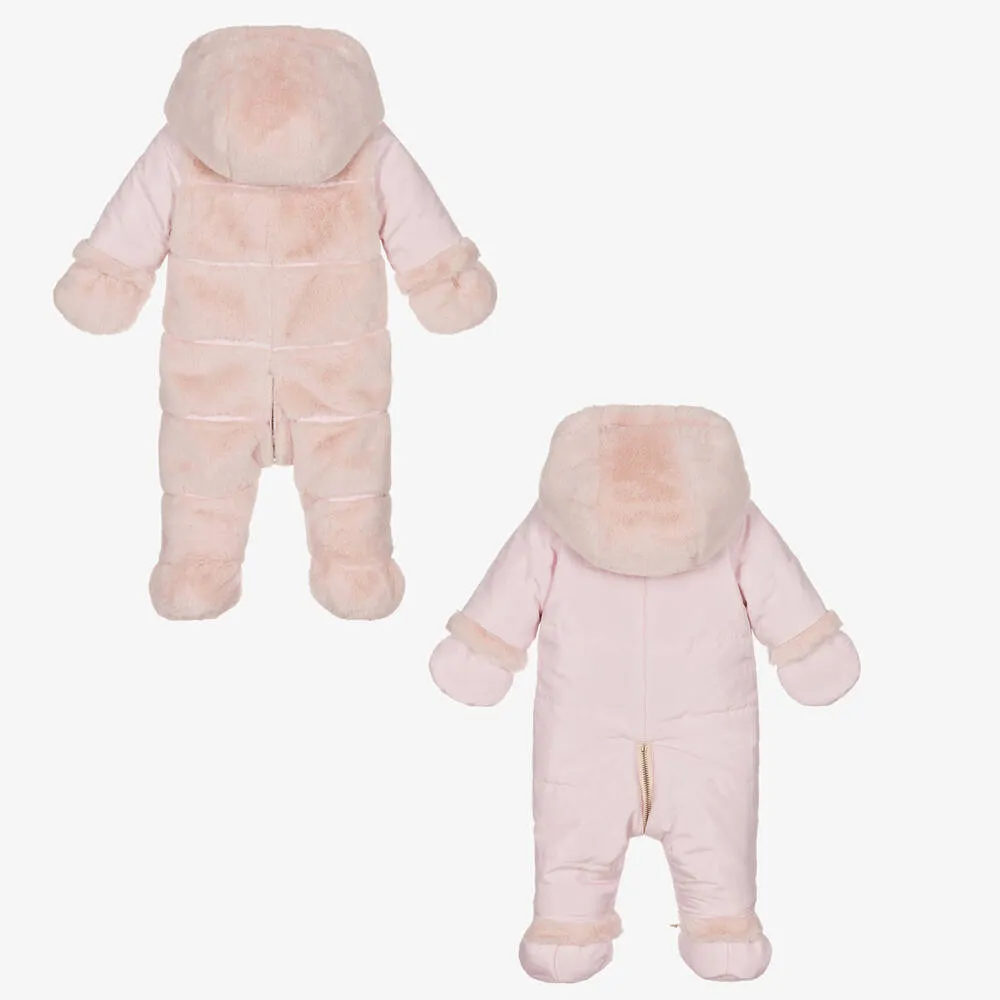 Pink Reversible Baby Snowsuit