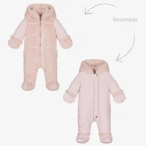 Pink Reversible Baby Snowsuit