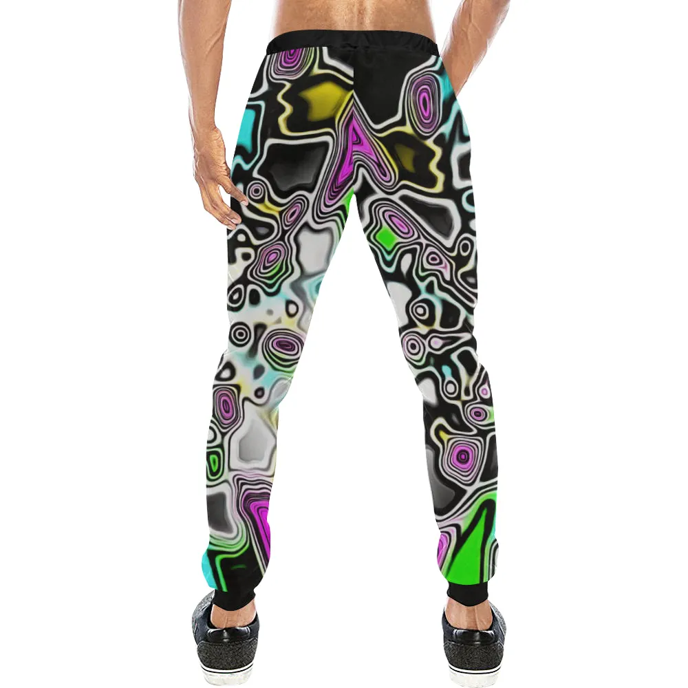 Psychedelic Paint Drop Men's Big & Tall All Over Print Jogger Sweatpants