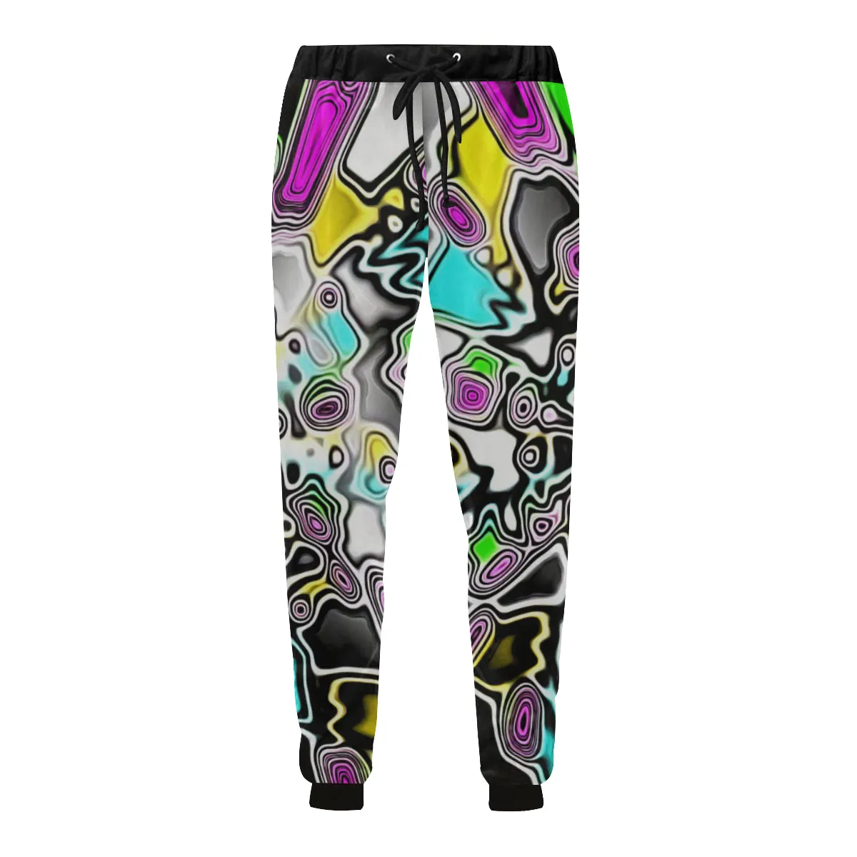 Psychedelic Paint Drop Men's Big & Tall All Over Print Jogger Sweatpants