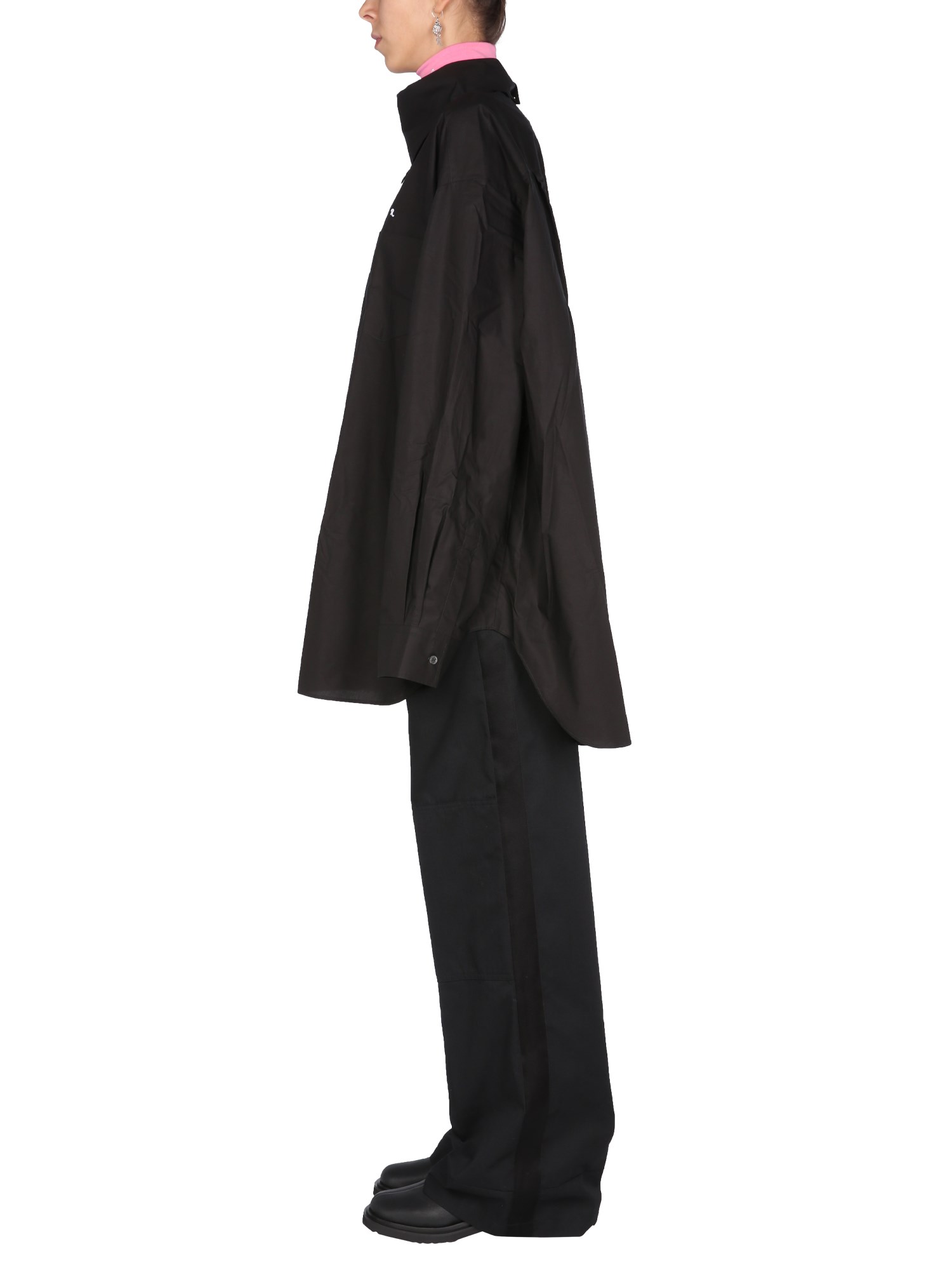 RAF SIMONS    CEREMONIAL WORKER COTTON BLEND PANTS WITH CONTRASTING BAND