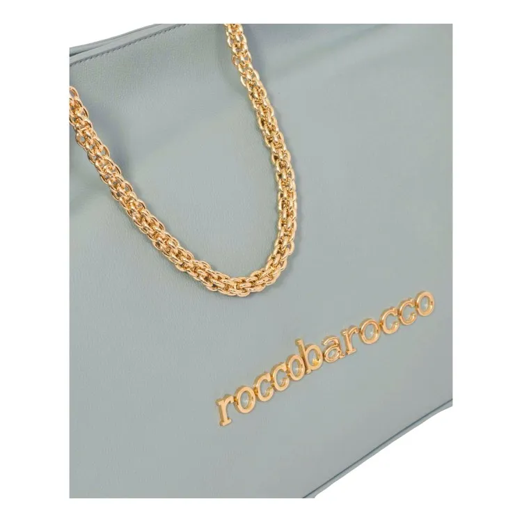 RoccoBarocco 11402  ADELE Tote Bag Borsa a Mano Donna in Ecopelle Sky Blue