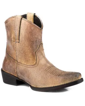 Roper Women's Dusty Suede Western Booties - Snip Toe