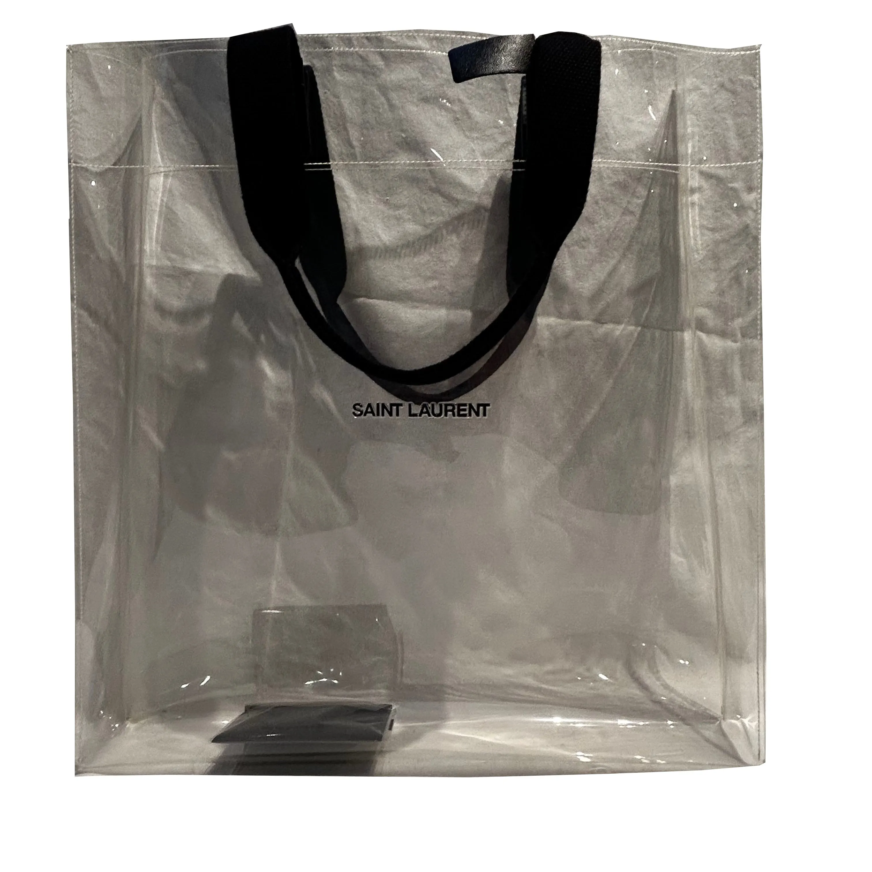 Saint Laurent Brand New 420 Clear Plastic Tote Bag