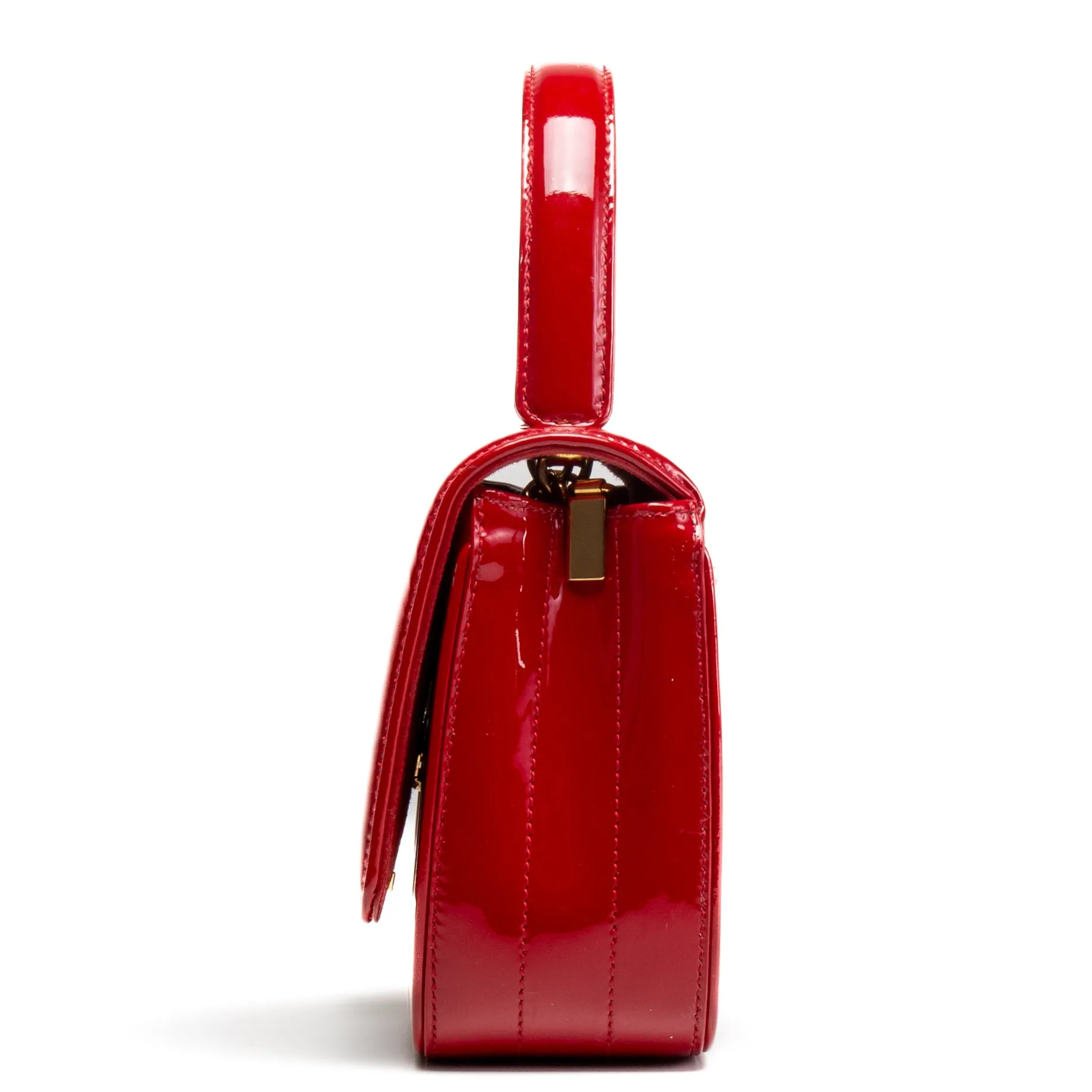 SAINT LAURENT Patent Small Vicky - Red