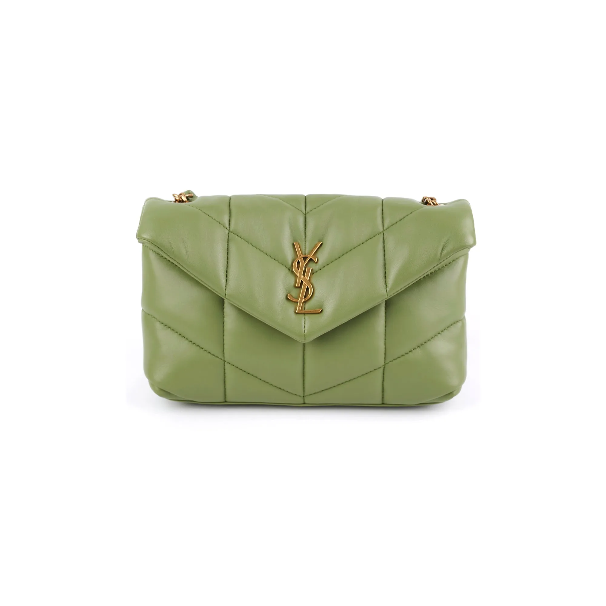 Saint Laurent Puffer Toy Shoulder Bag Green