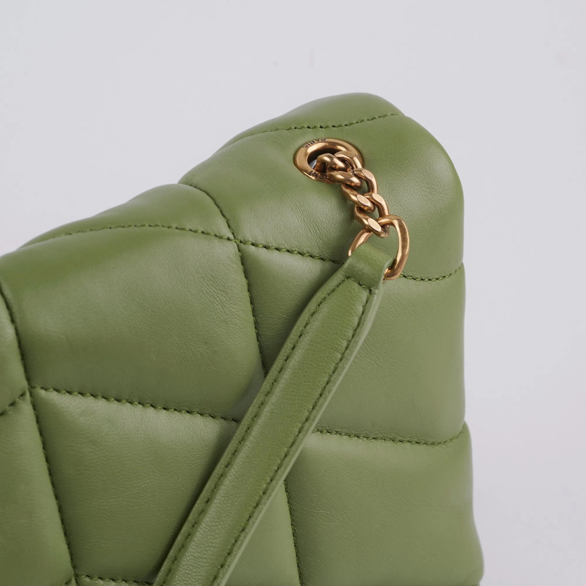 Saint Laurent Puffer Toy Shoulder Bag Green