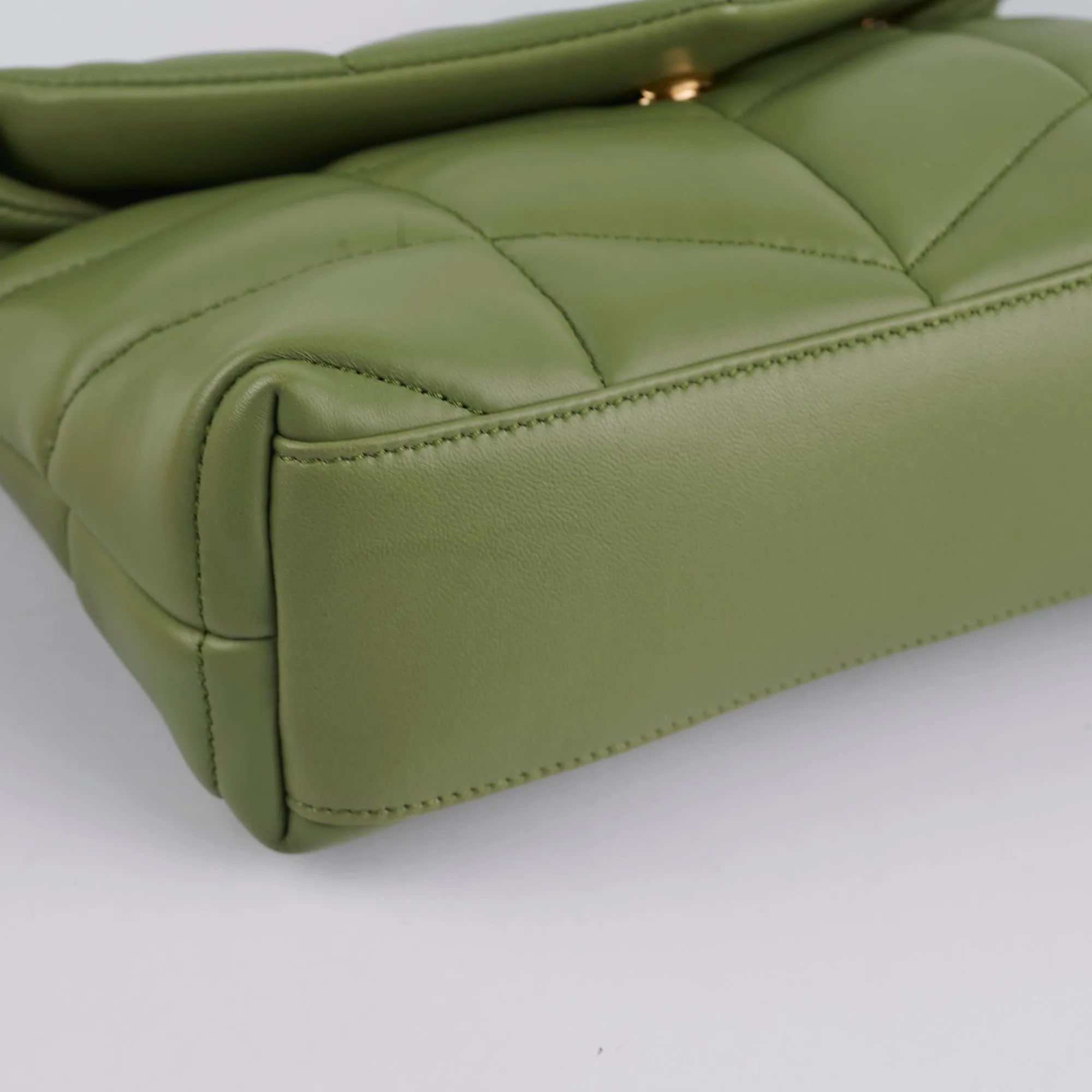 Saint Laurent Puffer Toy Shoulder Bag Green