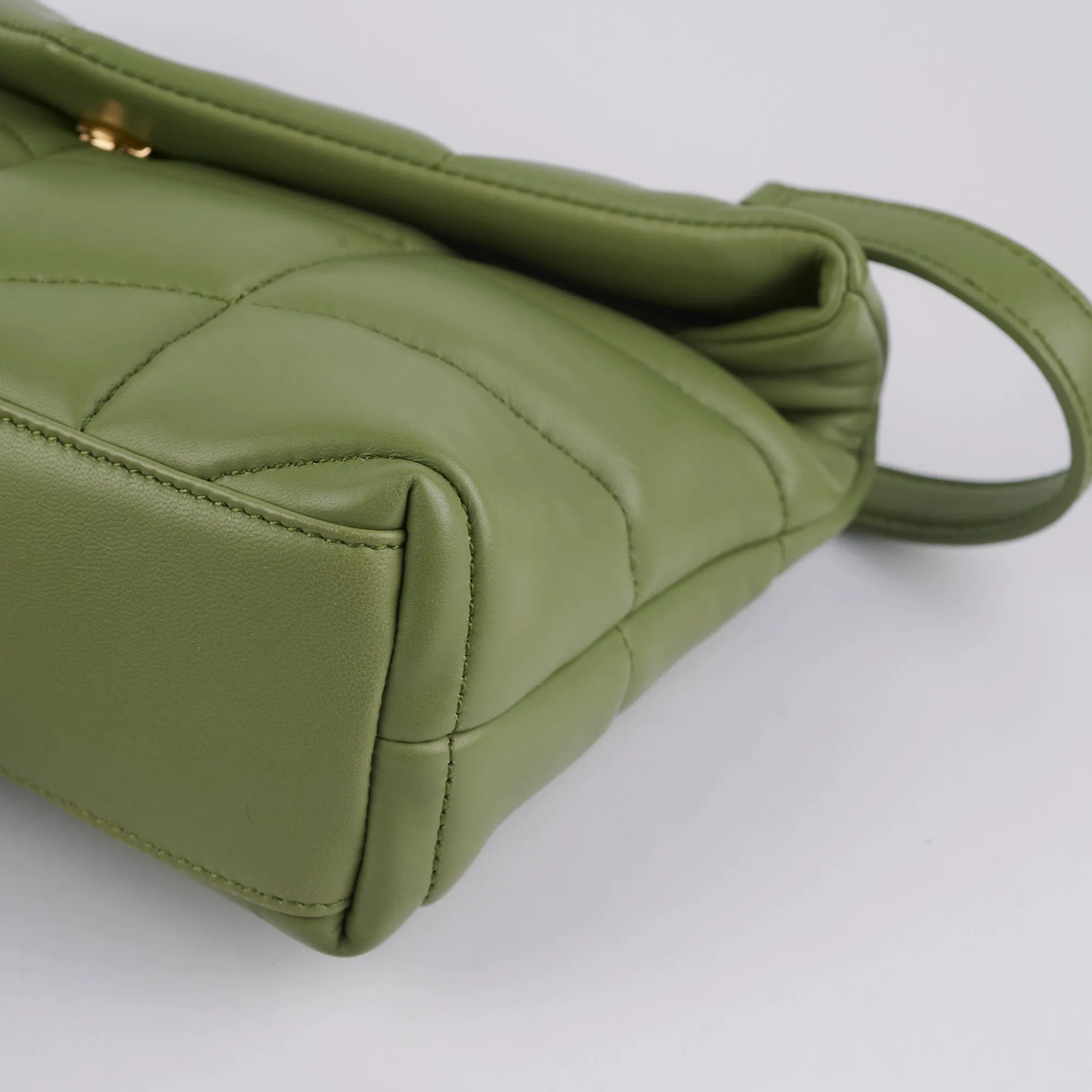 Saint Laurent Puffer Toy Shoulder Bag Green