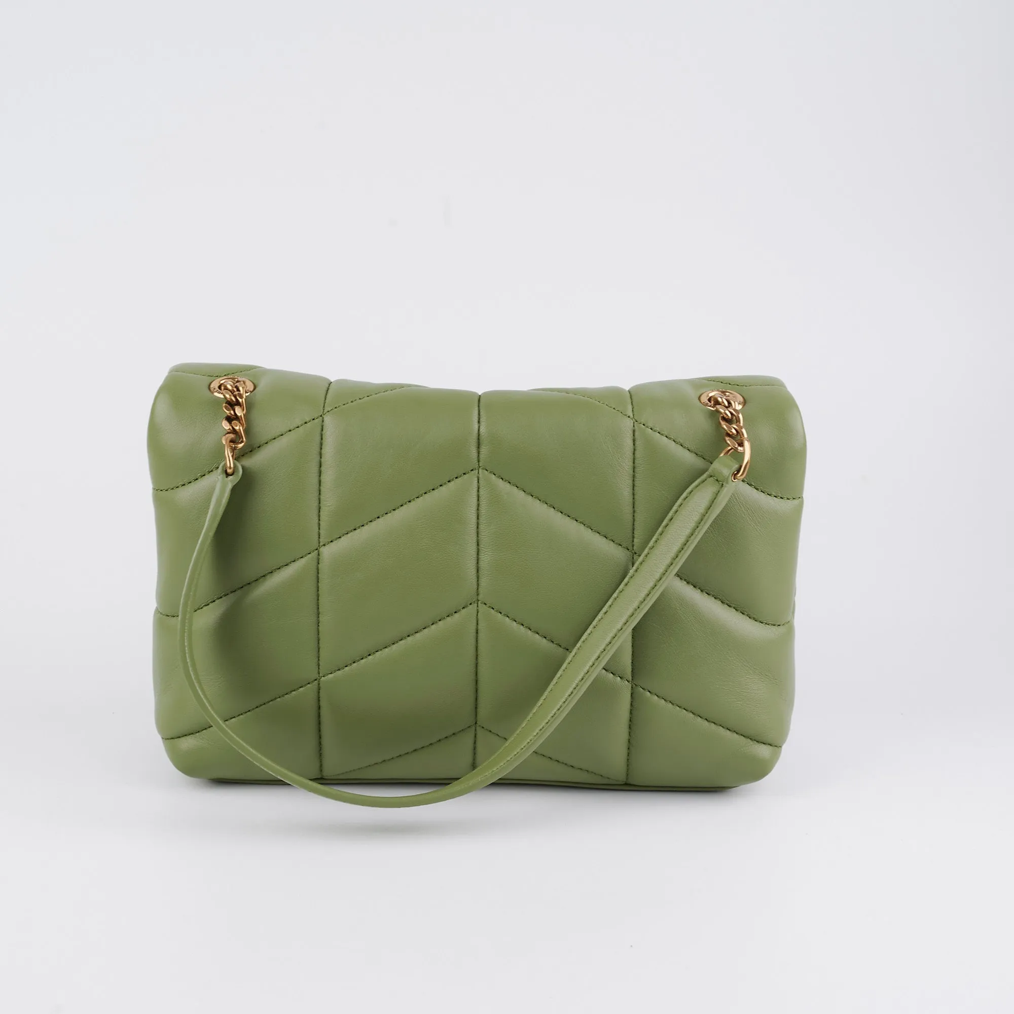 Saint Laurent Puffer Toy Shoulder Bag Green