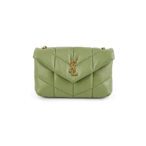 Saint Laurent Puffer Toy Shoulder Bag Green