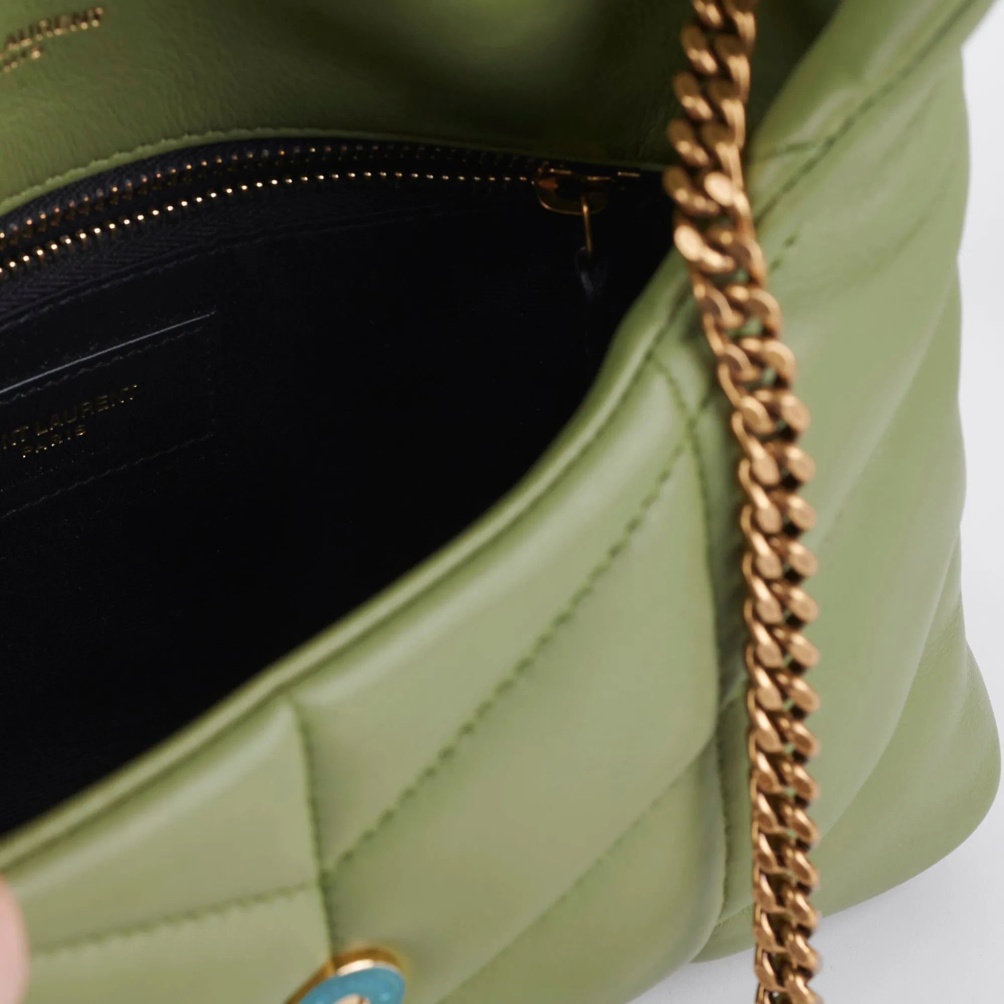 Saint Laurent Puffer Toy Shoulder Bag Green