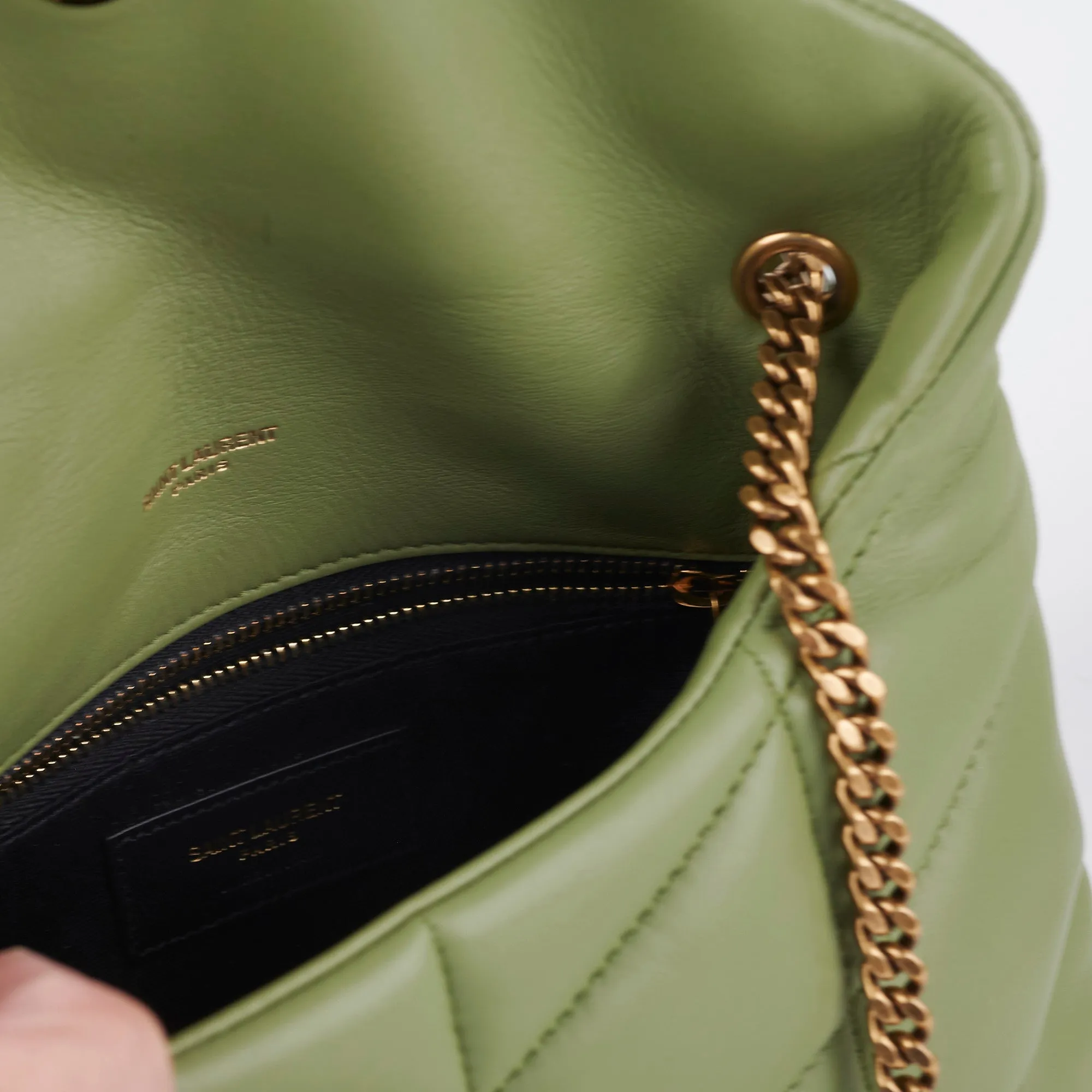 Saint Laurent Puffer Toy Shoulder Bag Green