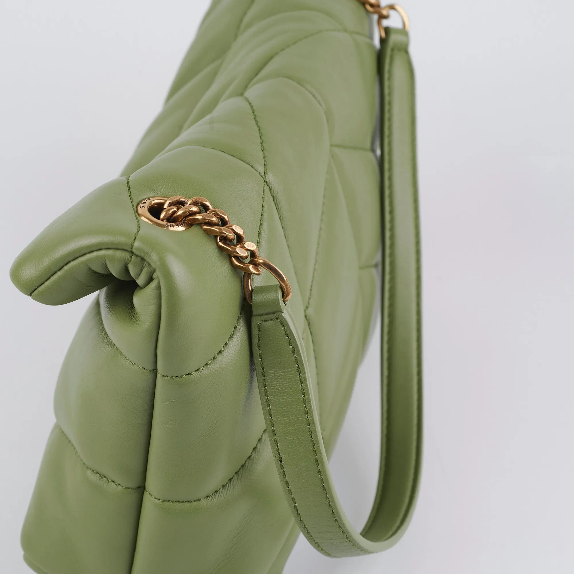 Saint Laurent Puffer Toy Shoulder Bag Green