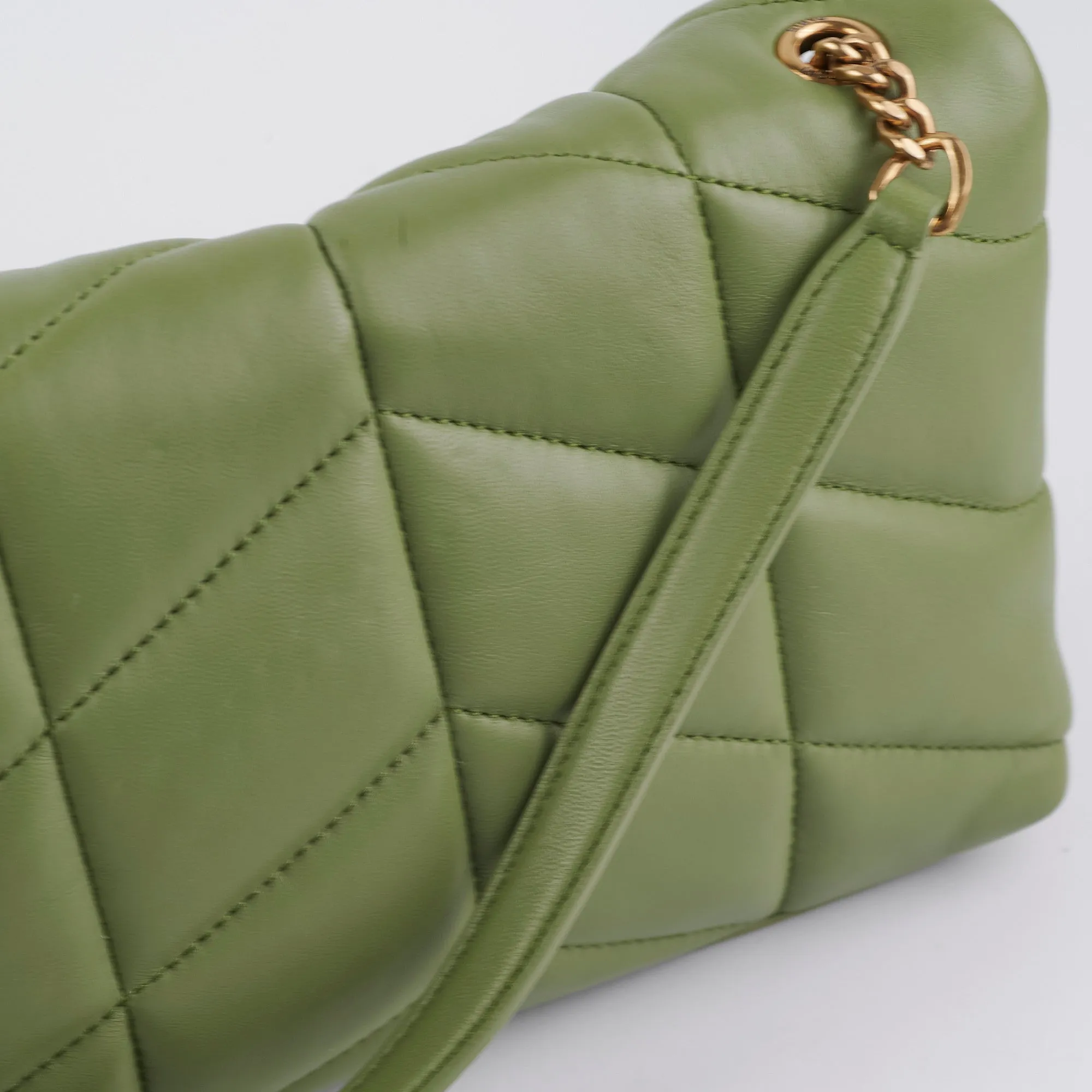 Saint Laurent Puffer Toy Shoulder Bag Green