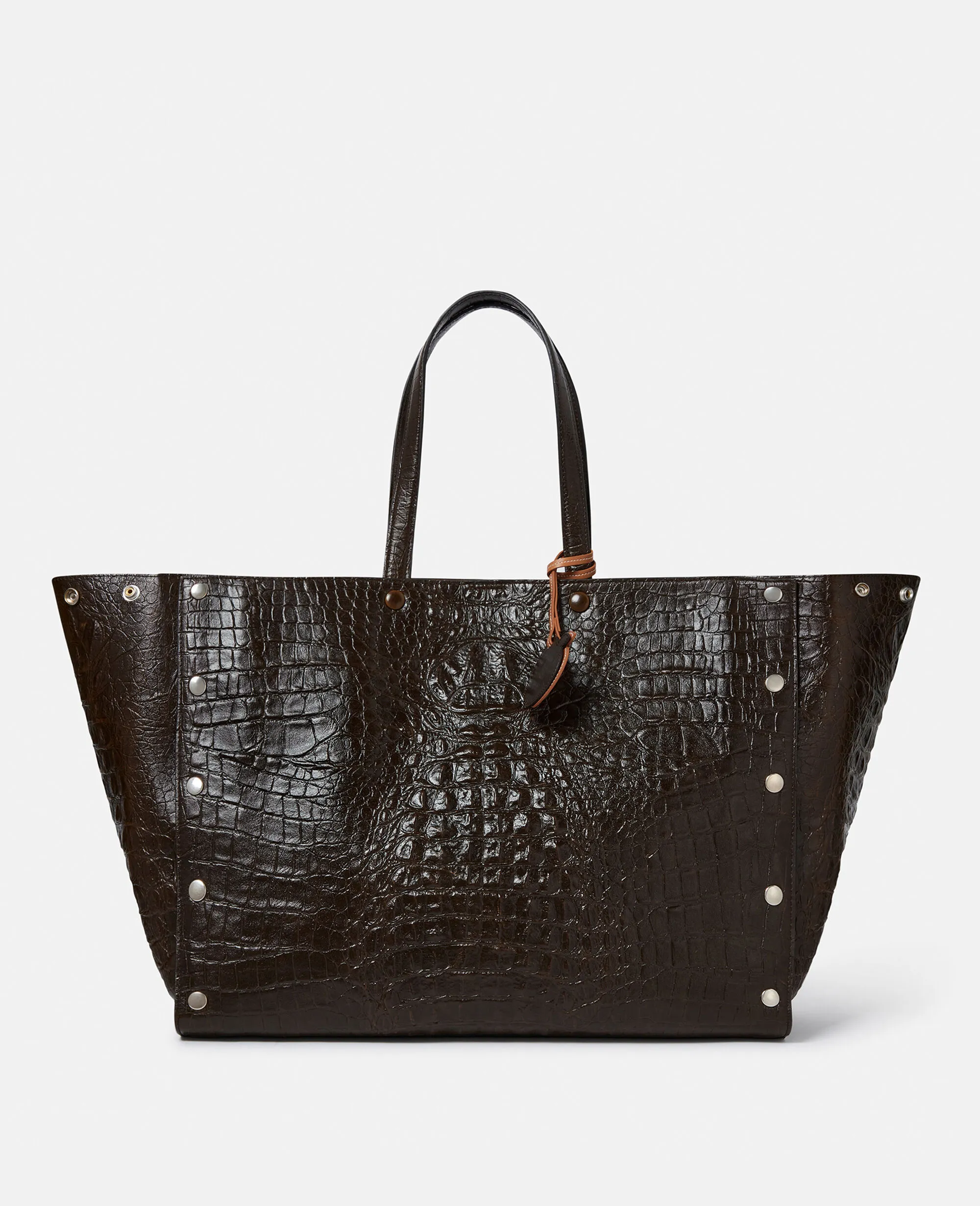 Stella Studs Large Croc-Embossed Tote Bag