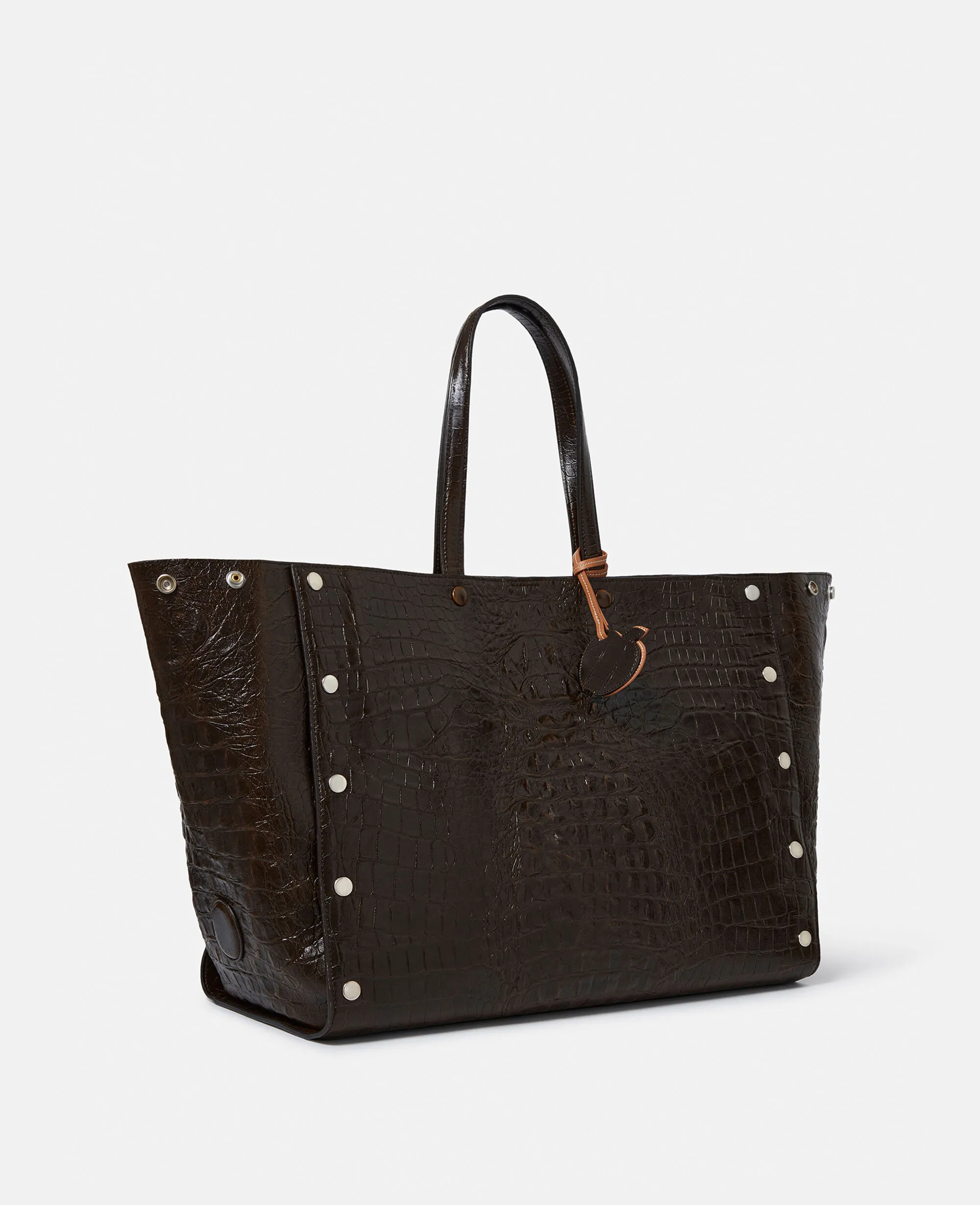 Stella Studs Large Croc-Embossed Tote Bag