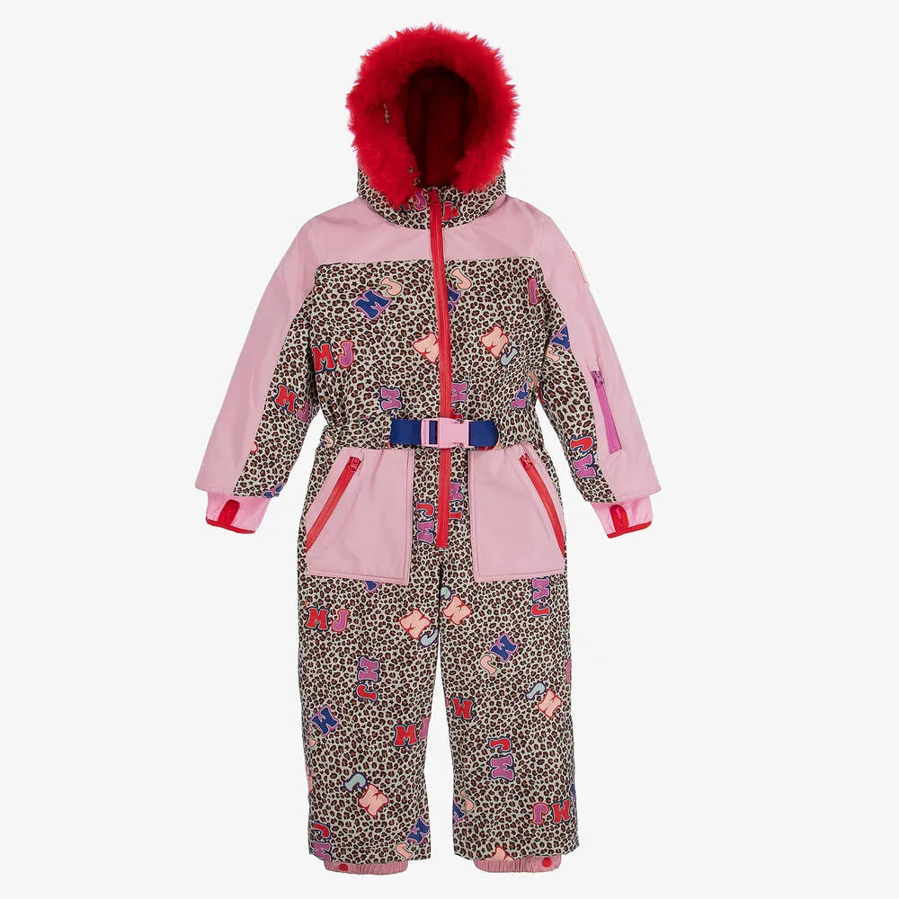 Teen Pink Animal Print Snowsuit