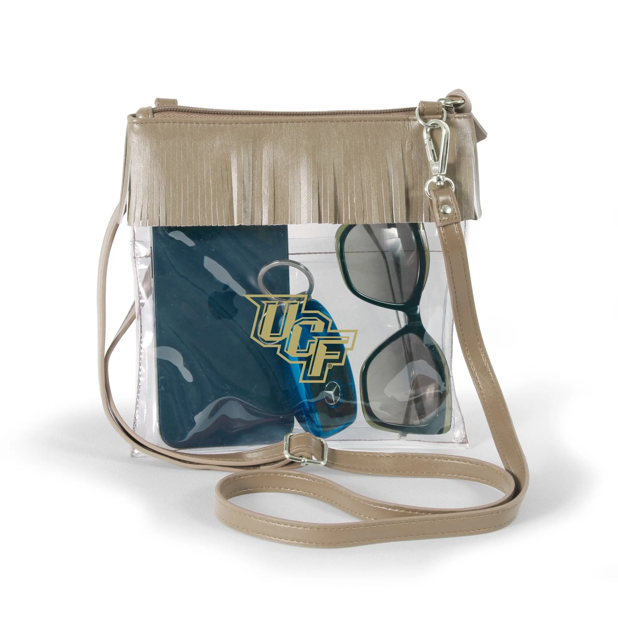 UCF Knights Women's Gold Judyann Clear Crossbody with Fringe