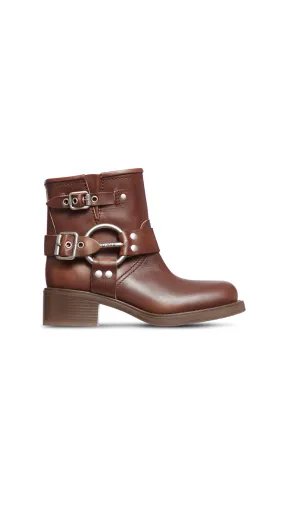 Vintage-Look Leather Booties - Sienna