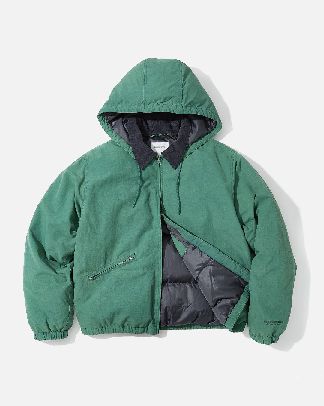 Washed Down Puffer Jacket - Green