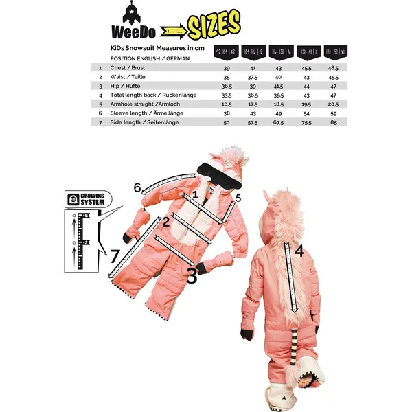 WeeDo Love Powdo Snowsuit, Pink Gold