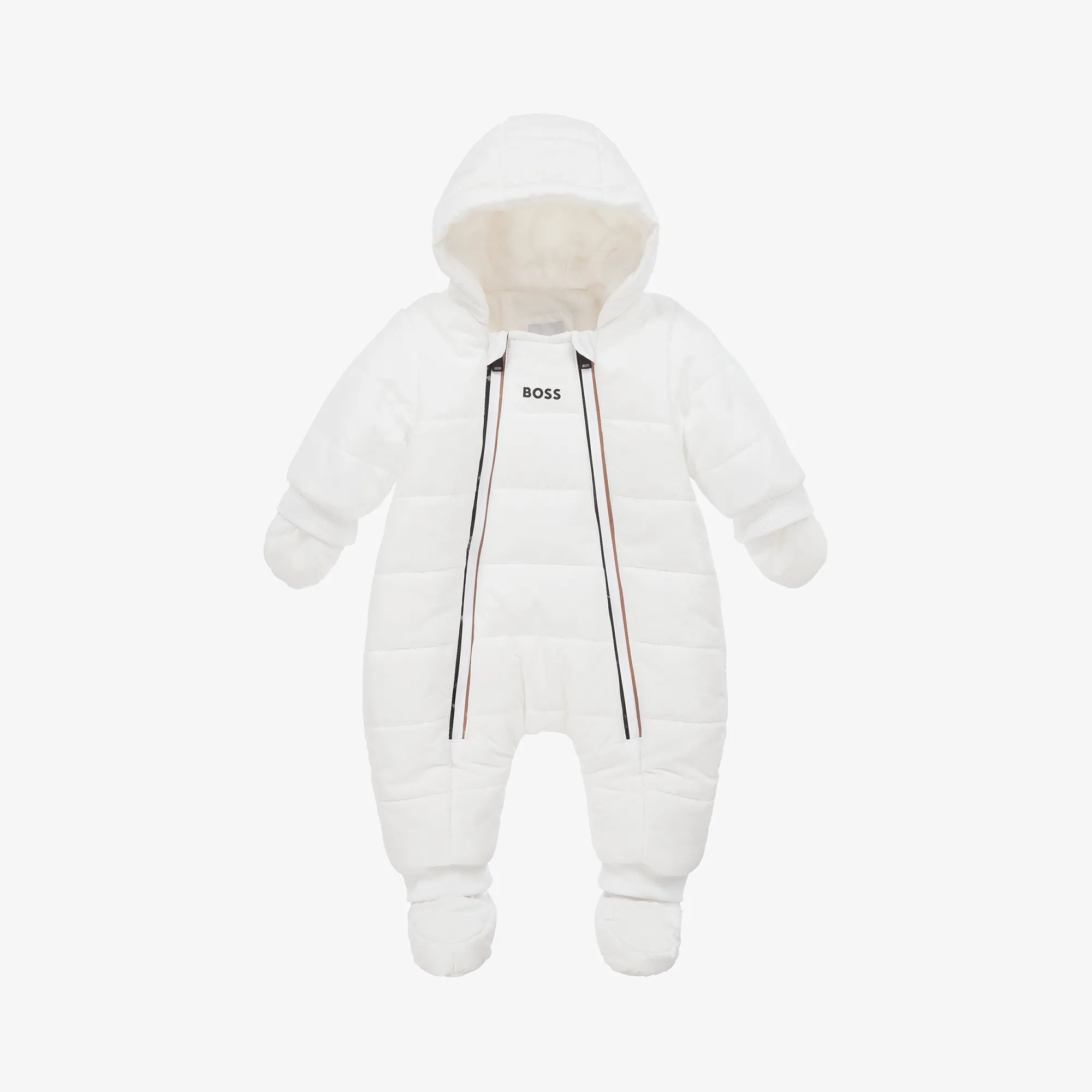 White Hooded Baby Snowsuit