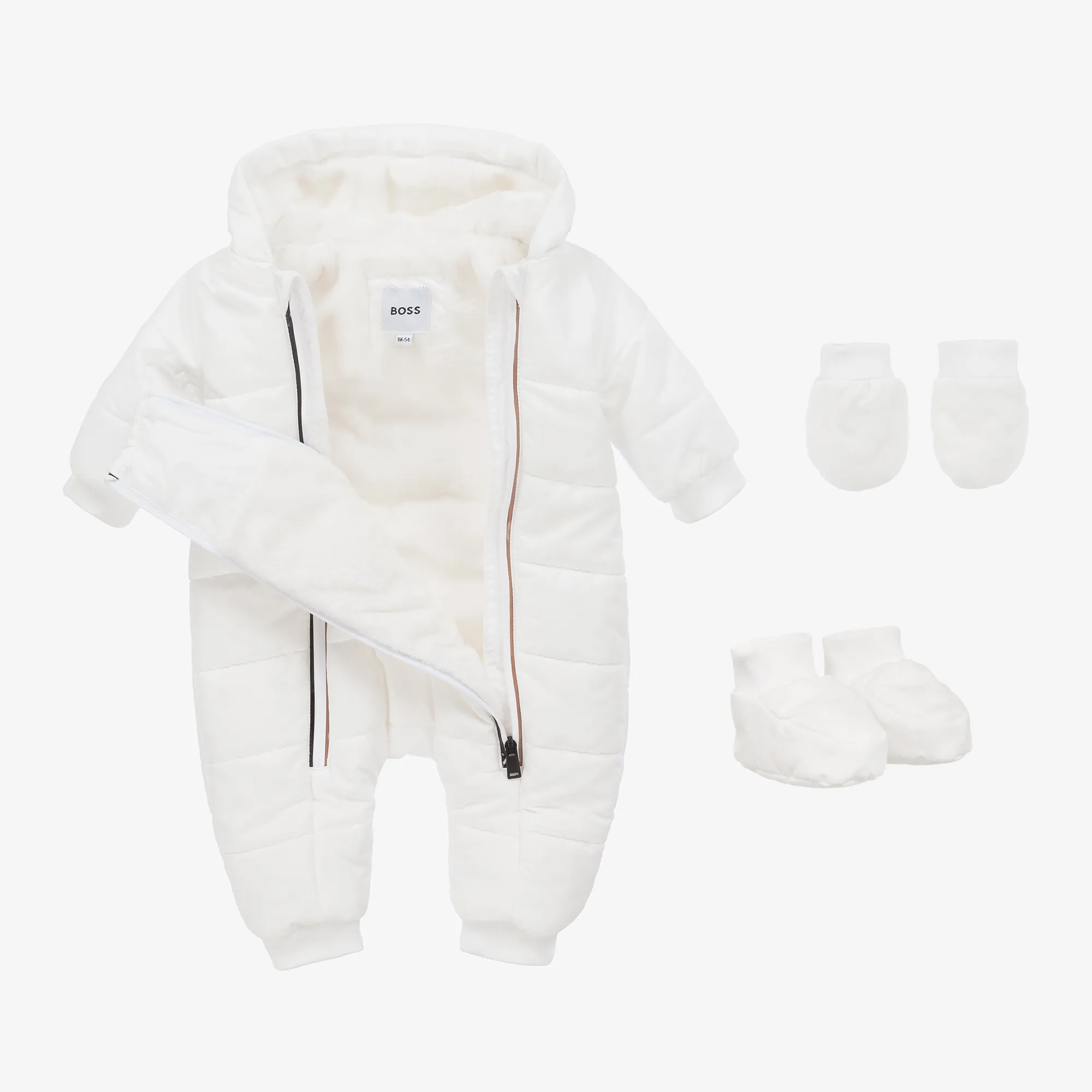 White Hooded Baby Snowsuit