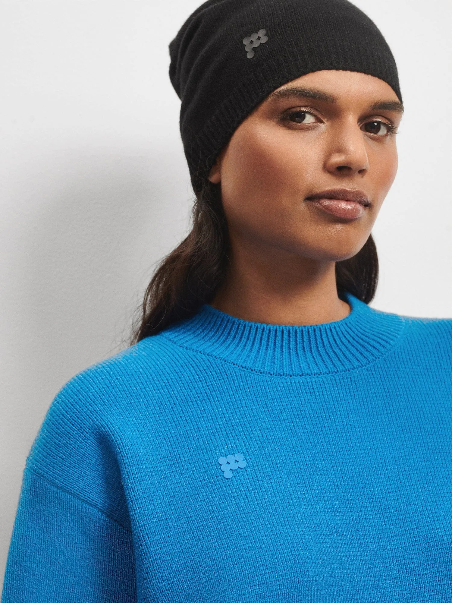 Women's Recycled Cashmere Sweater—cerulean blue