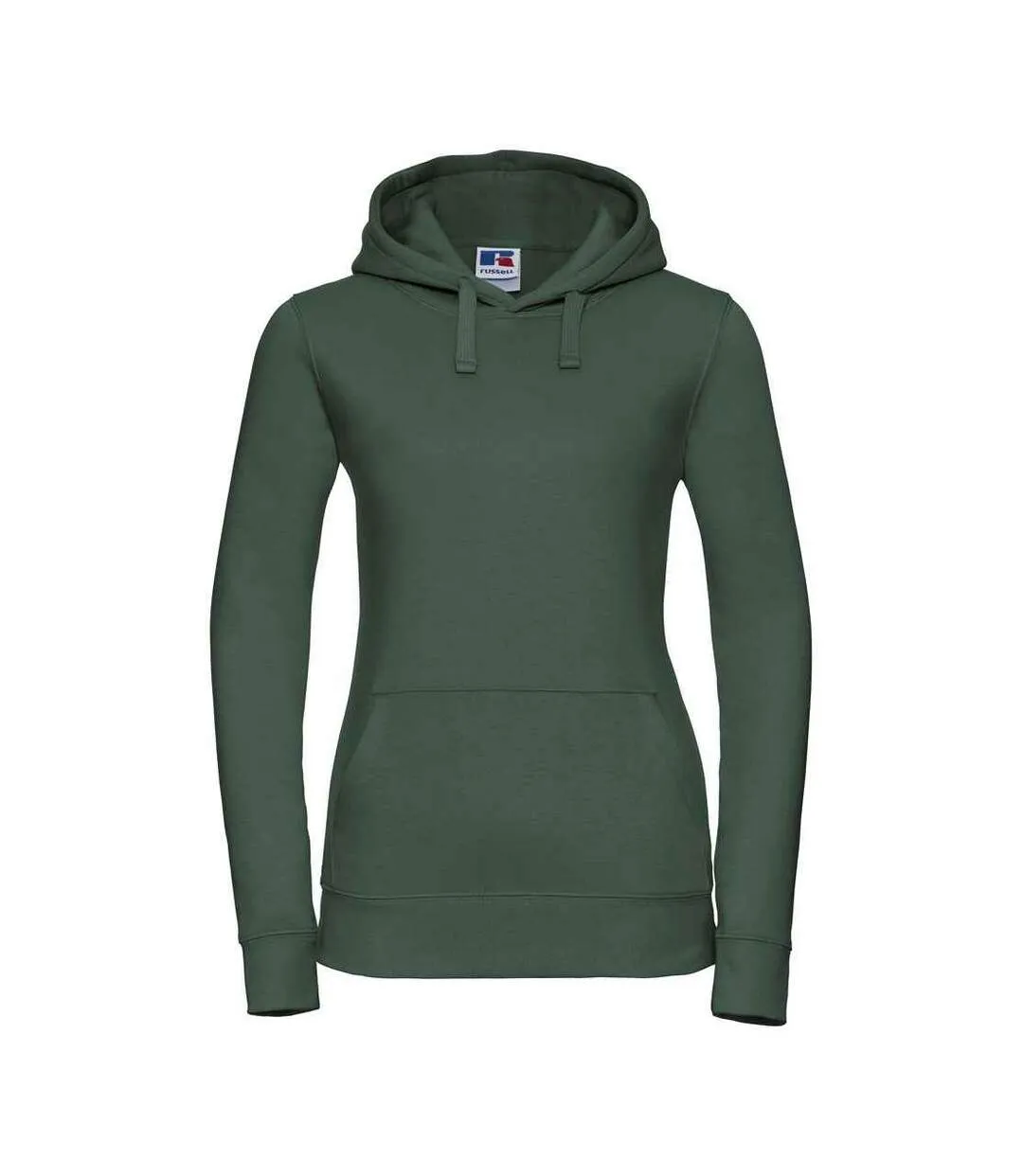 Womens/ladies authentic hoodie bottle green Russell