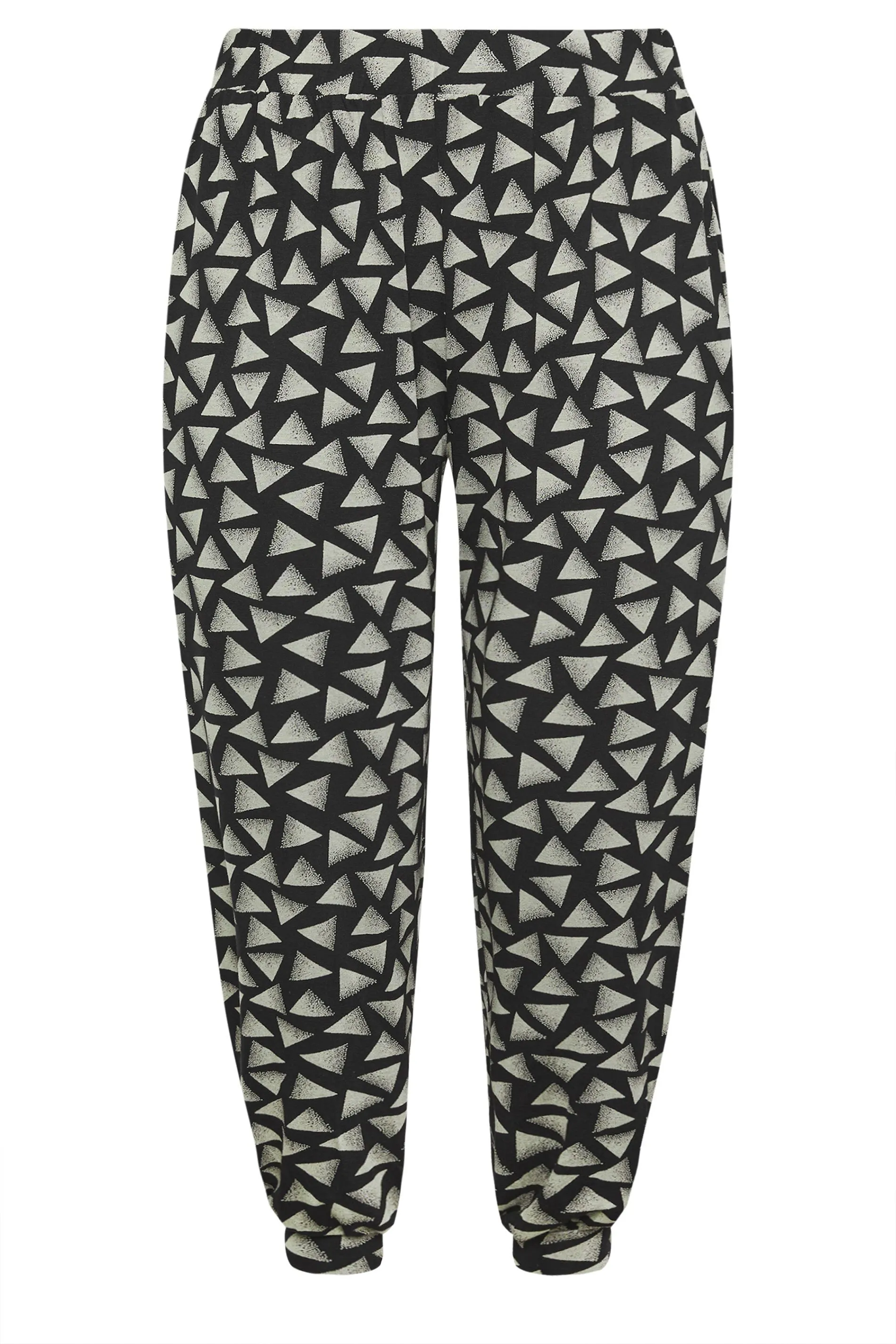 YOURS Curve Black Geometric Print Harem Joggers