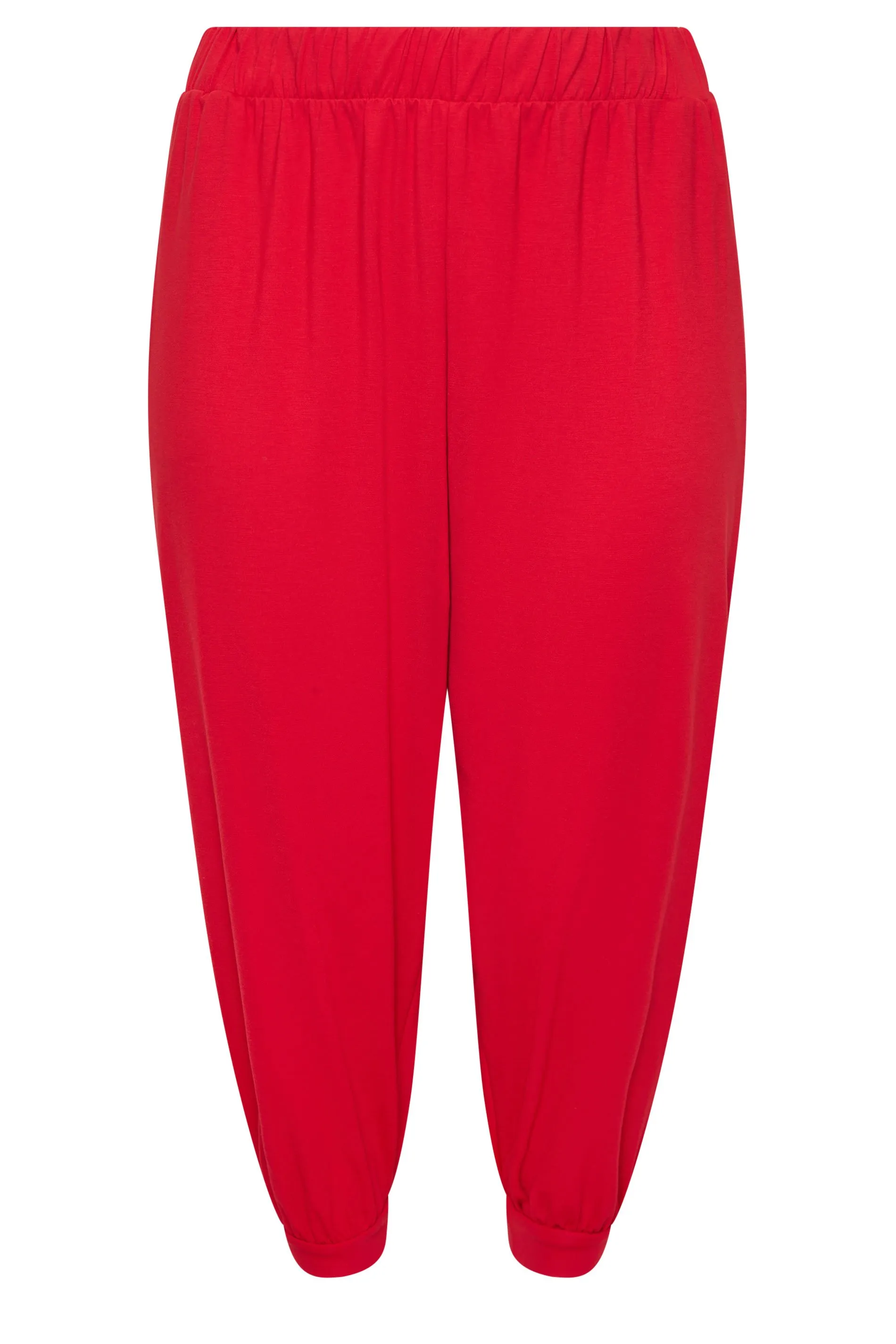 YOURS Curve Red Cropped Harem Joggers