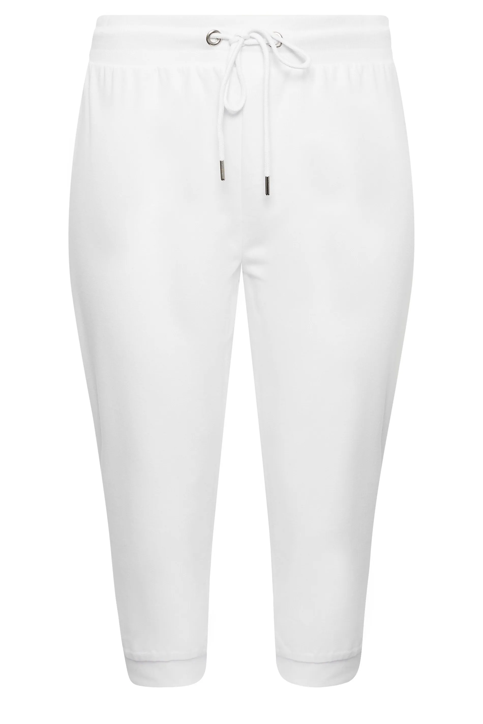 YOURS Curve White Cropped Stretch Joggers