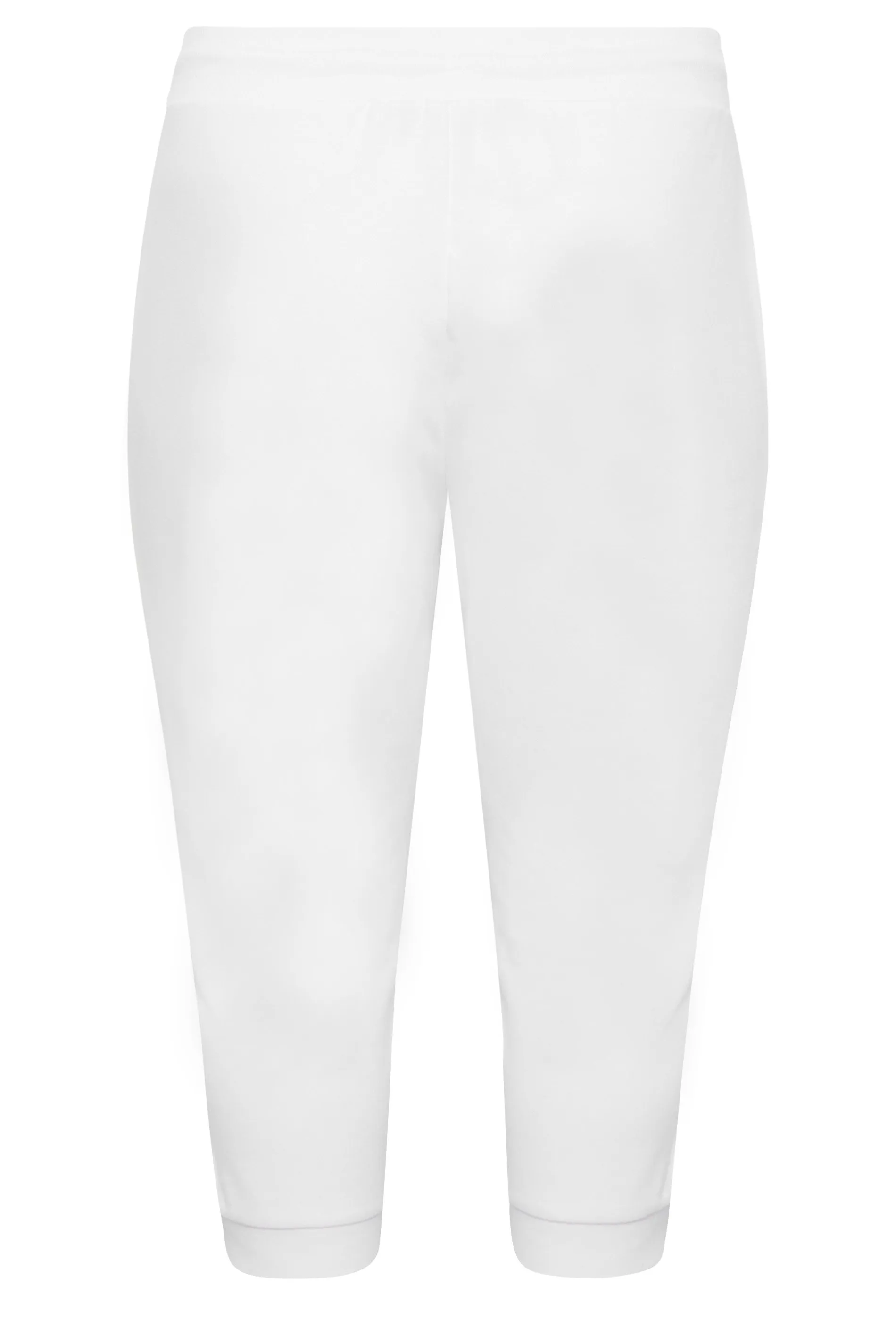 YOURS Curve White Cropped Stretch Joggers